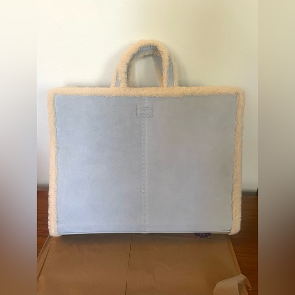 UGG x Telfar Large Suede Signature Shopper Bag NEW - Blue - Cross Body Handbag - Picture 3 of 9